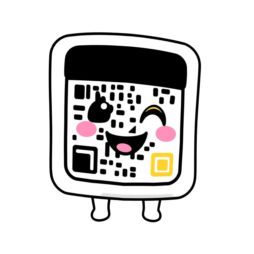 Smiling QR code mascot